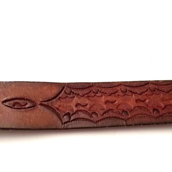 Vintage Handcrafted Leather Belt with Patterns Antique Menswear Office - Picture 10 of 10